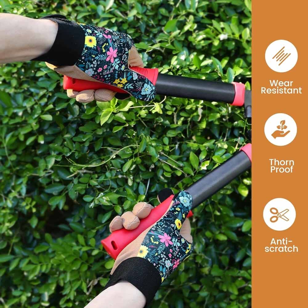 Gardening Gloves for Women Thorn Proof Puncture Resistant Synthetic Leather Hand Protection Durable Garden Gloves