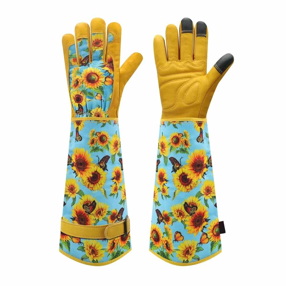 High Performance Goat Grain Leather Long Cuff Gardening Gloves Durability Hand Protection Work Gloves for Women - Image 6