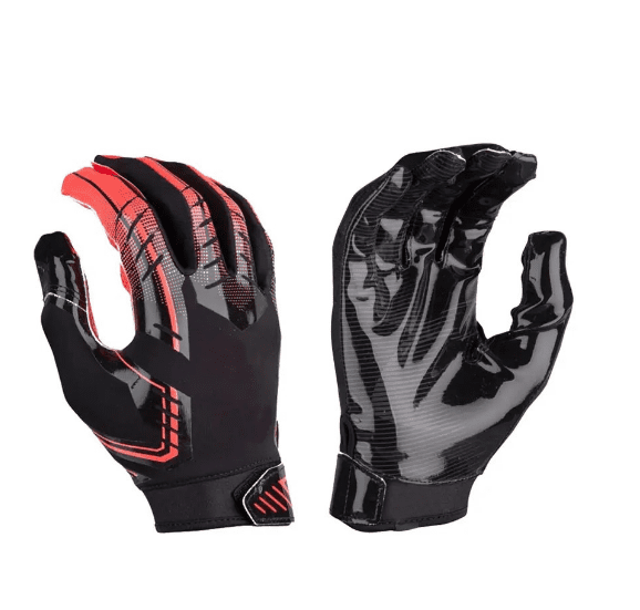 OEM Mens American Football Receiver Gloves Smooth Palm Polyester Material Anti-Chemical Protection Anti-Slip Comfortable Size S
