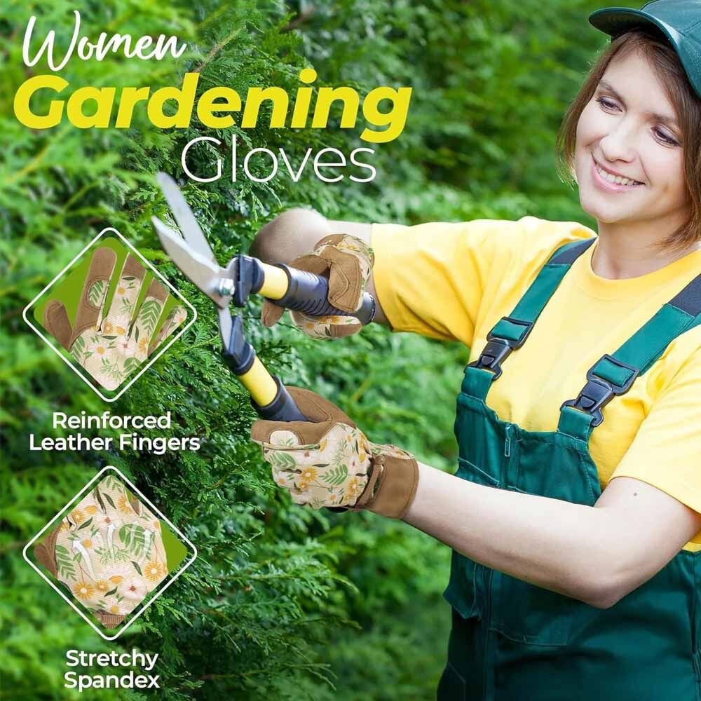 Top Quality Synthetic Leather Amara Gardening Gloves Heavy Duty Industrial Safety Hand Protection Outdoor Home Garden Gloves